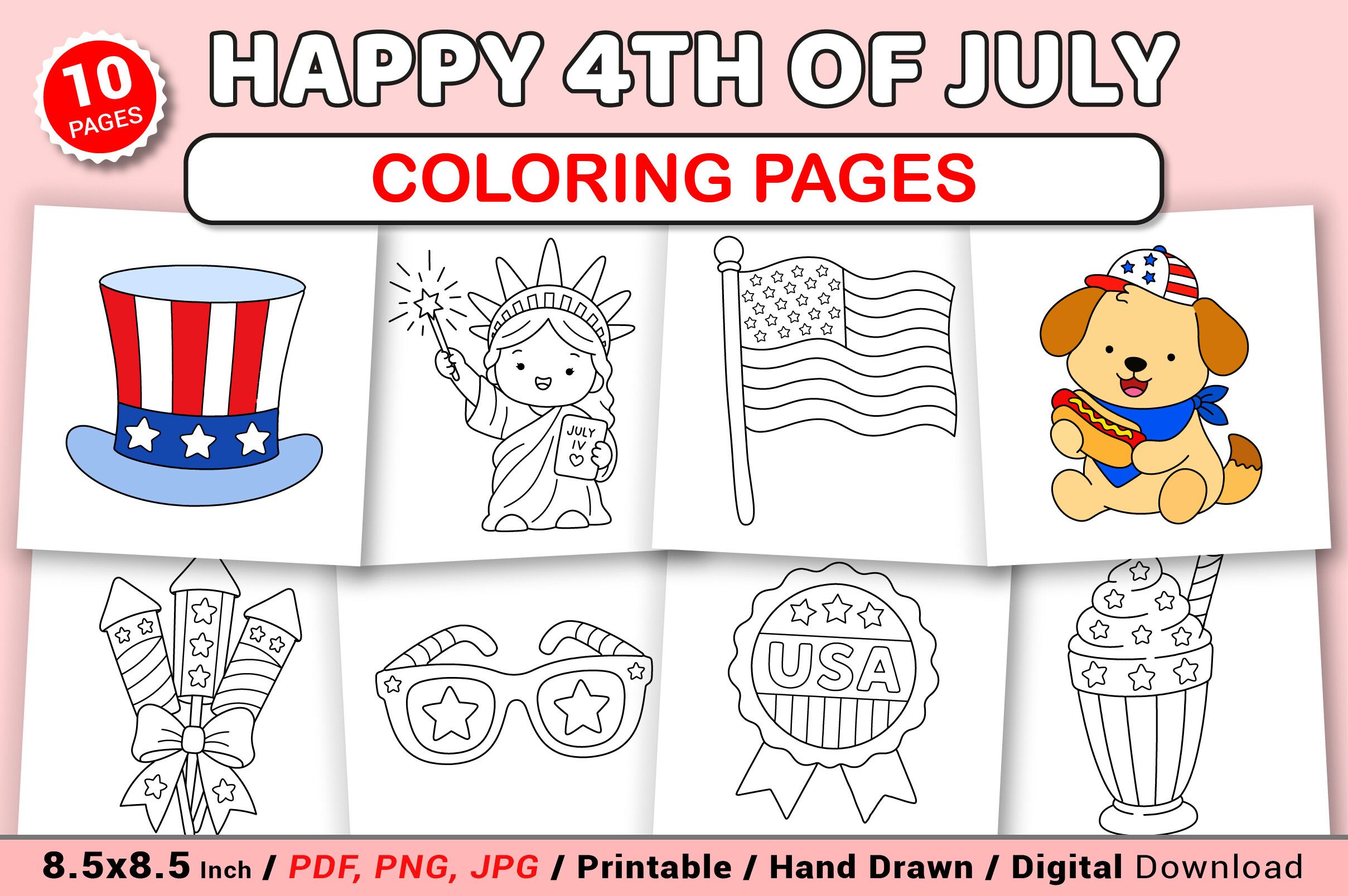 Happy 4th of July Coloring Pages