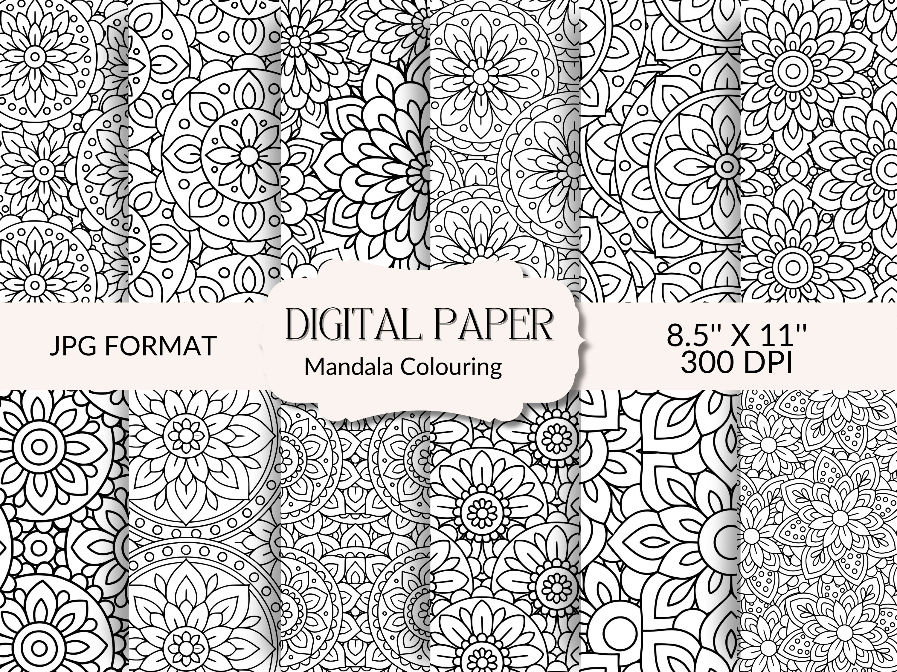 12 Floral Mandala Colouring Pages