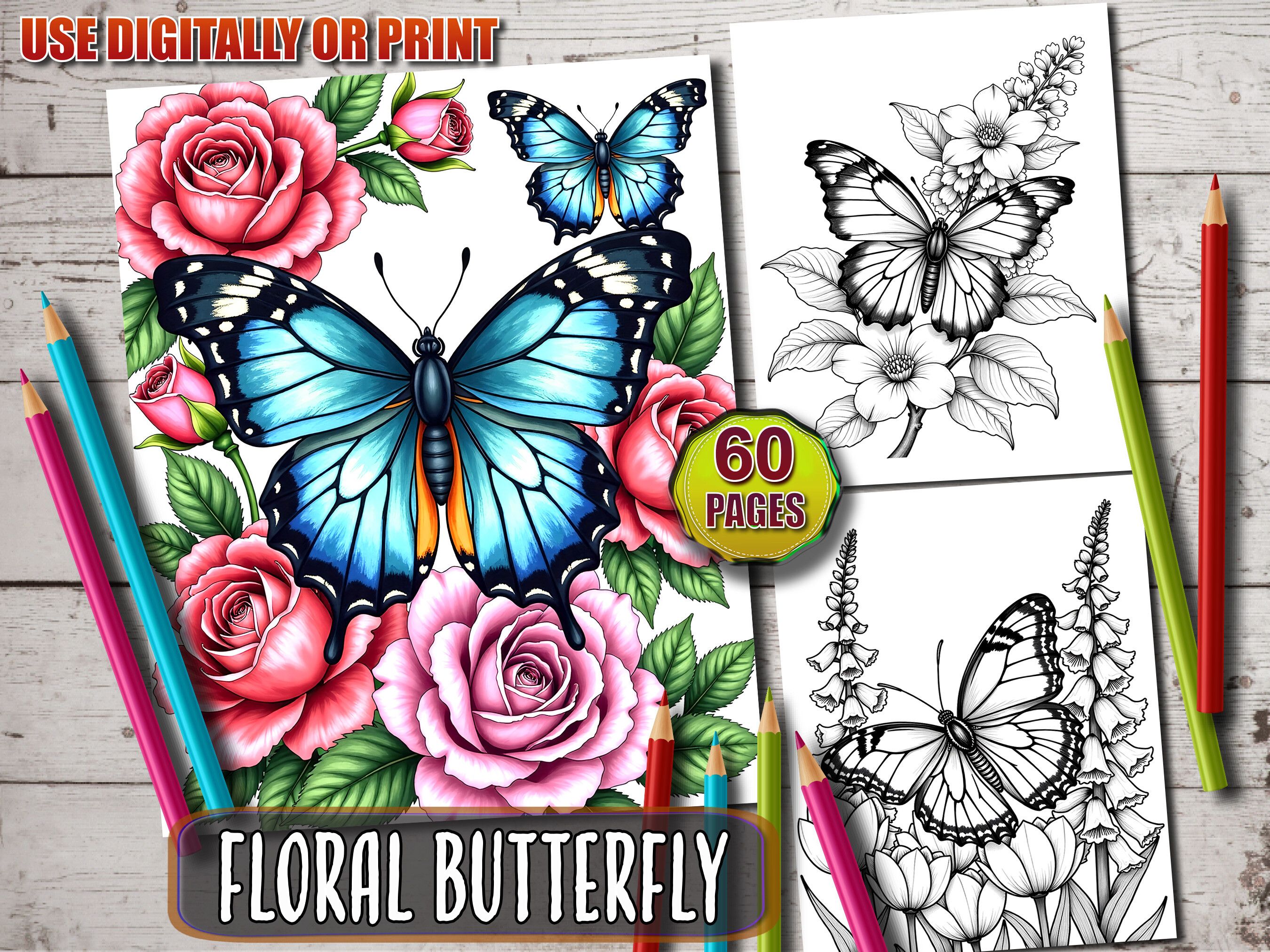 60 Floral Butterfly Coloring Pages