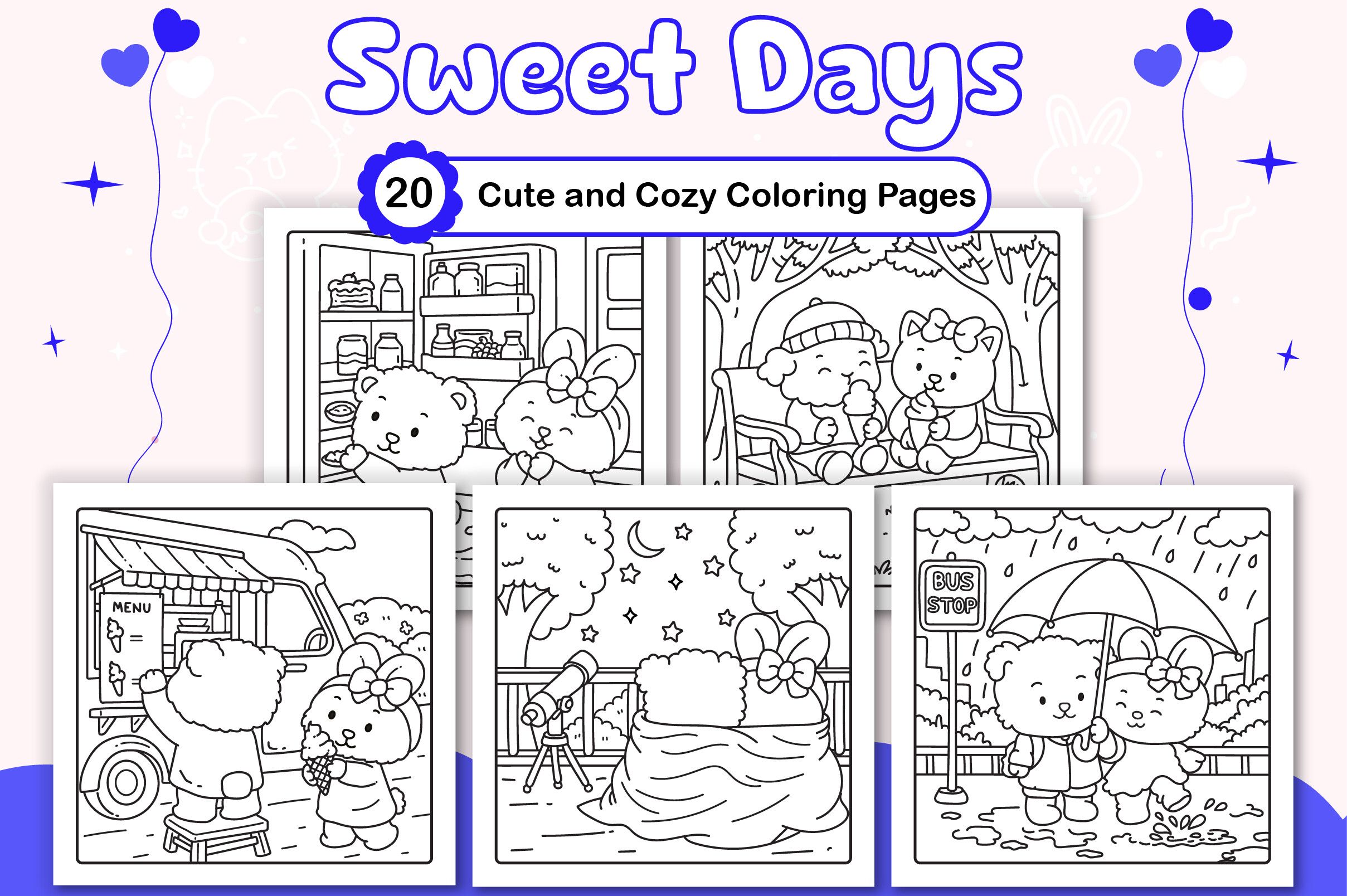 Sweet Days Cute and Cozy Coloring Pages