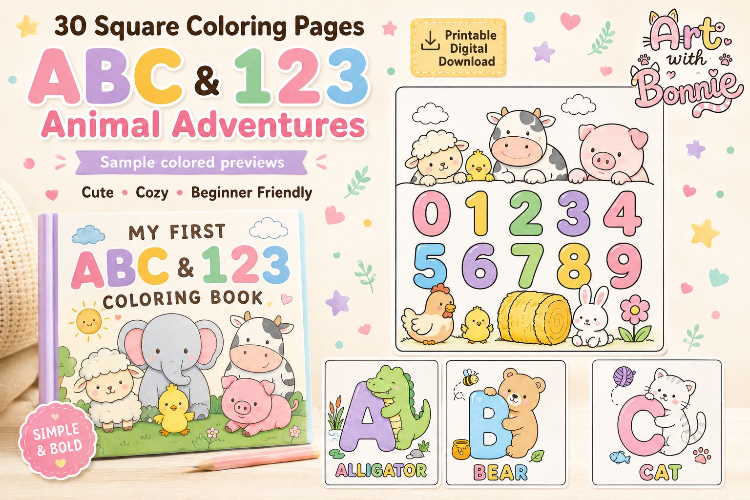 Alphabet Animal Adventures Coloring Cute