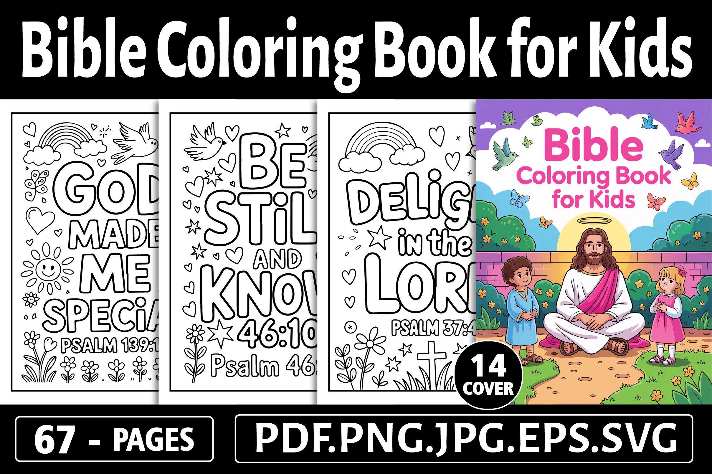 65+ Bible Coloring Book for Kids